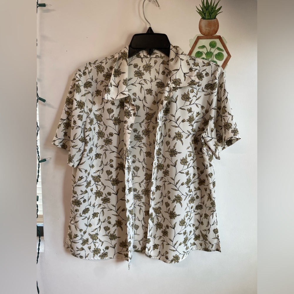 creamy/brown button up.